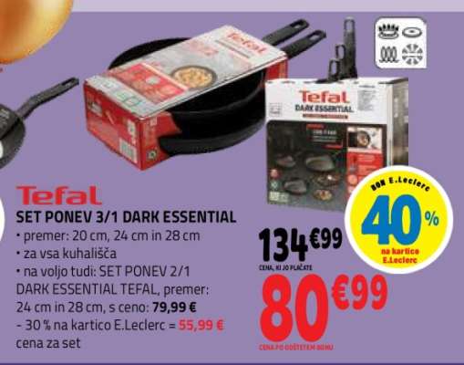 TEFAL SET PONEV 3/1 DARK ESSENTIAL