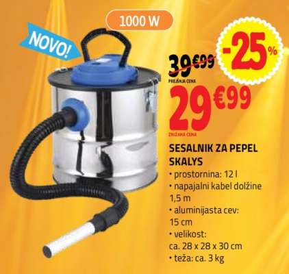 SESALNIK ZA PEPEL SKALYS