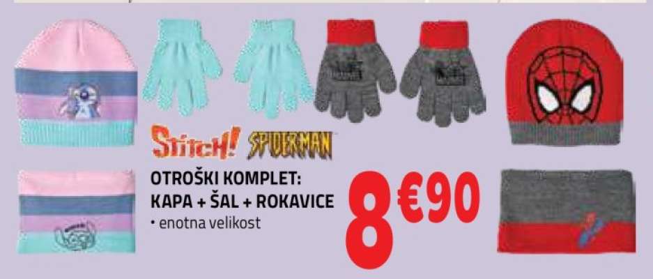 OTROŠKI KOMPLET: KAPA + ŠAL + ROKAVICE