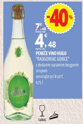 Peneče vino Hugo