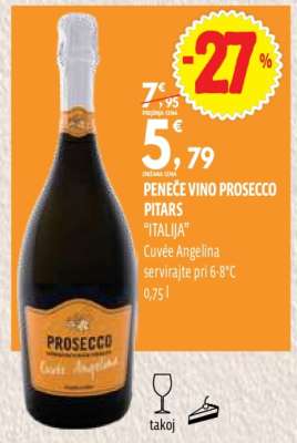 Peneče vino Prosecco Pitars
