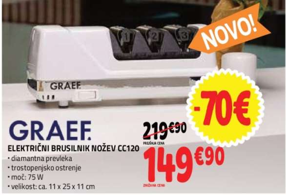 GRAEF ELEKTRIČNI BRUSILNIK NOŽEV CC120