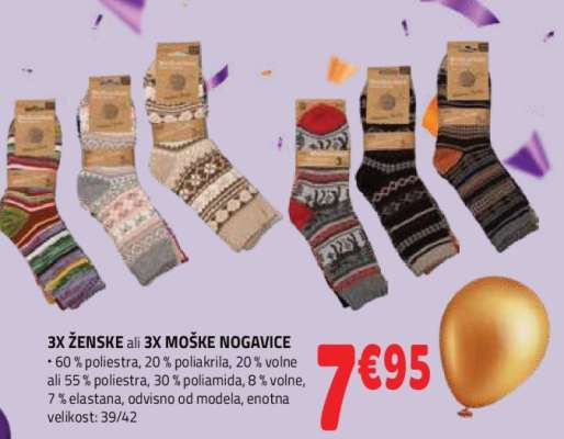 3X ŽENSKE ali 3X MOŠKE NOGAVICE