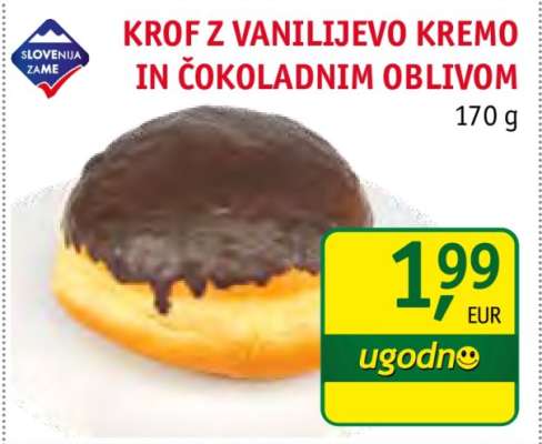 KROF Z VANILIJEVO KREMO IN ČOKOLADNIM OBLIVOM