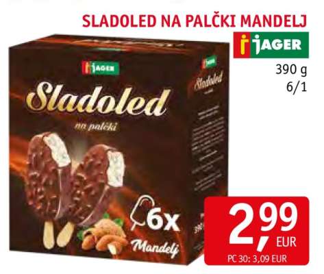 Sladoled na palčki Mandelj