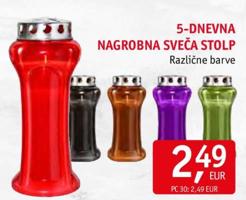 5-dnevna nagrobna sveča stolp