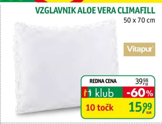 Vzglavnik Aloe Vera ClimaFill