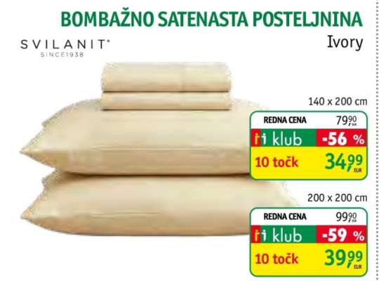 Bombažno Satenasta Posteljnina 140 x 200 cm