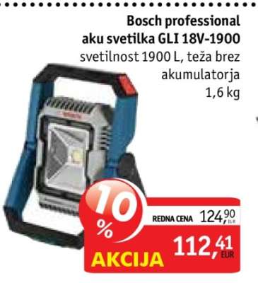 Bosch professional aku svetilka GLI 18V-1900