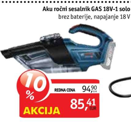 Aku ročni sesalnik GAS 18V-1 solo