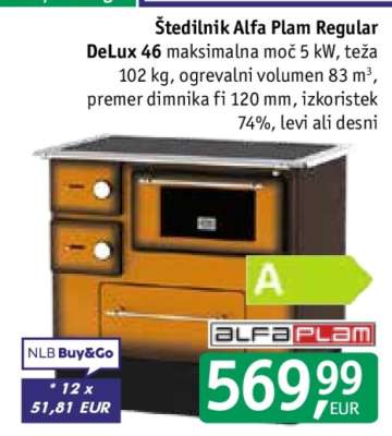 Štedilnik Alfa Plam Regular DeLux 46