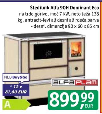 Štedilnik Alfa 90H Dominant Eco