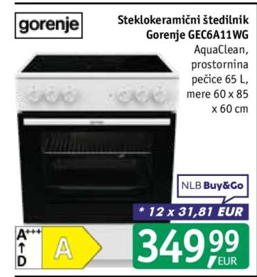 Steklokeramični štedilnik Gorenje GEC6A11WG