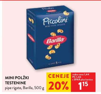 MINI POLŽKI TESTENINE