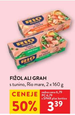 FIŽOL ALI GRAH s tunino, Rio mare, 2 x 160 g