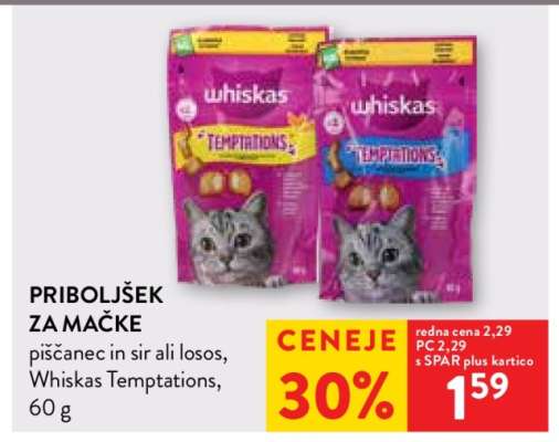 Priboljšek za mačke Whiskas Temptations