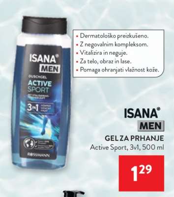 ISANA MEN Gel za prhanje