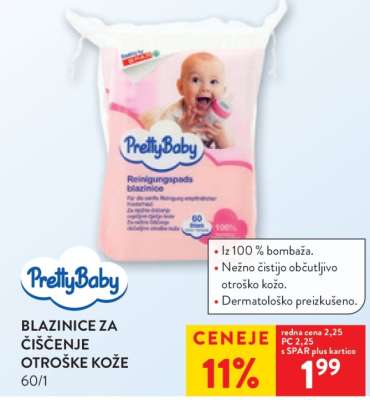 PrettyBaby Blazinice za čiščenje otroške kože