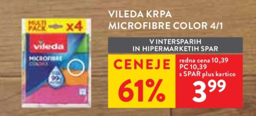 VILEDA KRPA MICROFIBRE COLOR 4/1