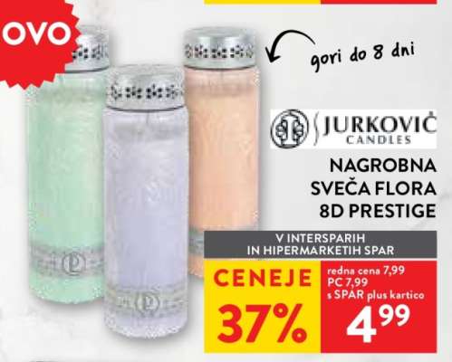 NAGROBNA SVEČA FLORA 8D PRESTIGE