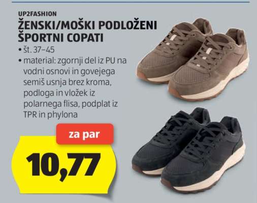 ŽENSKI/MOŠKI PODLOŽENI ŠPORTNI COPATI
