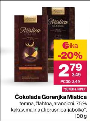 Čokolada Gorenjka Mistica