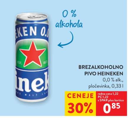 Brezalkoholno pivo Heineken
