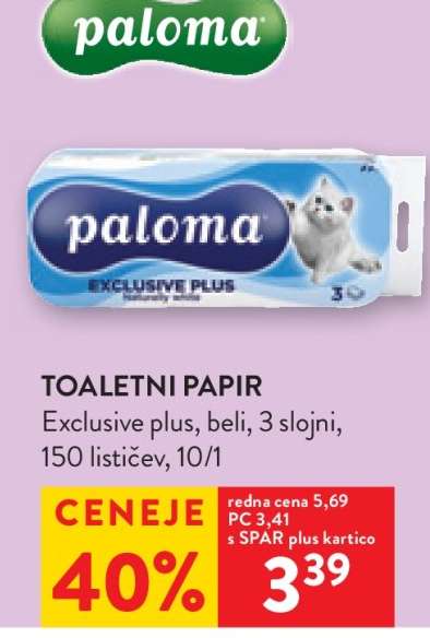 TOALETNI PAPIR PALOMA EXCLUSIVE PLUS