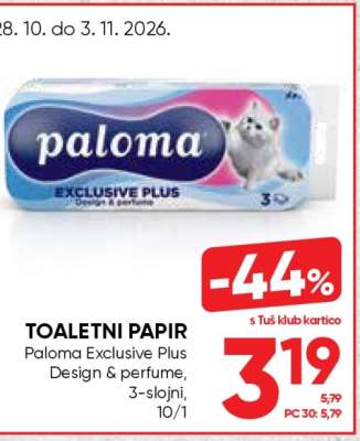TOALETNI PAPIR PALOMA EXCLUSIVE PLUS