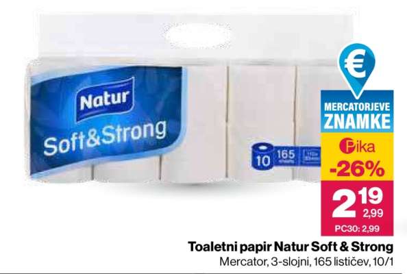 Toaletni papir Natur Soft&Strong