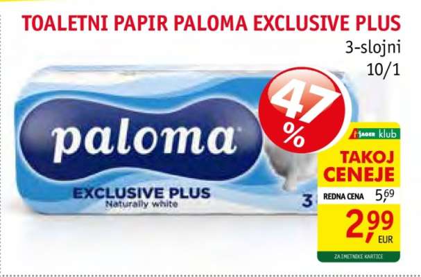 TOALETNI PAPIR PALOMA EXCLUSIVE PLUS