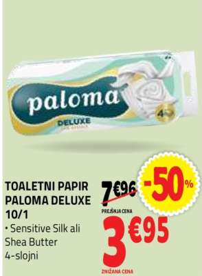 TOALETNI PAPIR PALOMA DELUXE 10/1