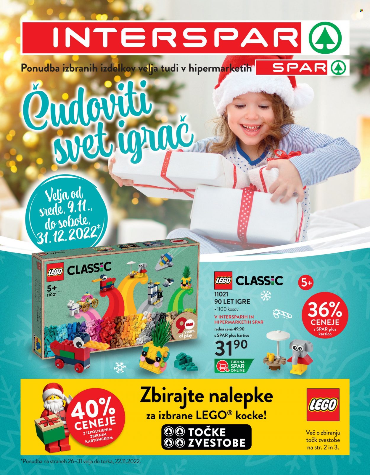 INTERSPAR katalog - 09.11.2022 - 31.12.2022 - Ponudba izdelkov - LEGO, LEGO Classic. Stran 1.