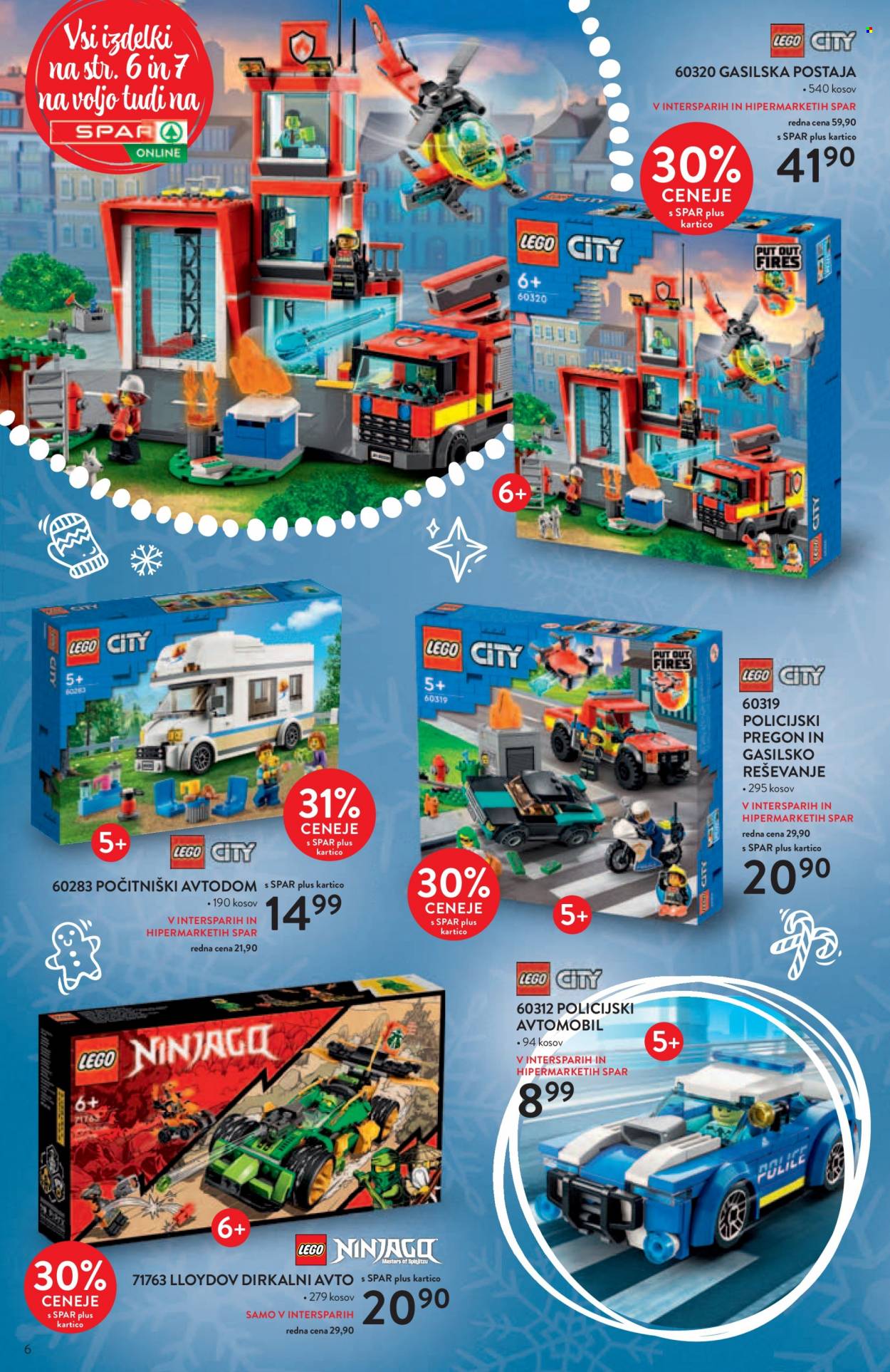 INTERSPAR katalog - 09.11.2022 - 31.12.2022 - Ponudba izdelkov - avtomobil, LEGO, LEGO City, LEGO Ninjago. Stran 6.