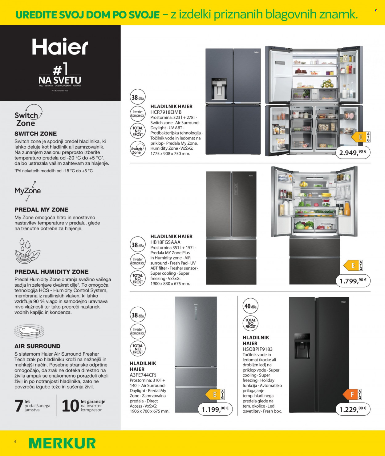 Merkur katalog - 9.3.2023 - 3.4.2023 - Ponudba izdelkov - Haier, hladilnik, kompresor. Stran 4.