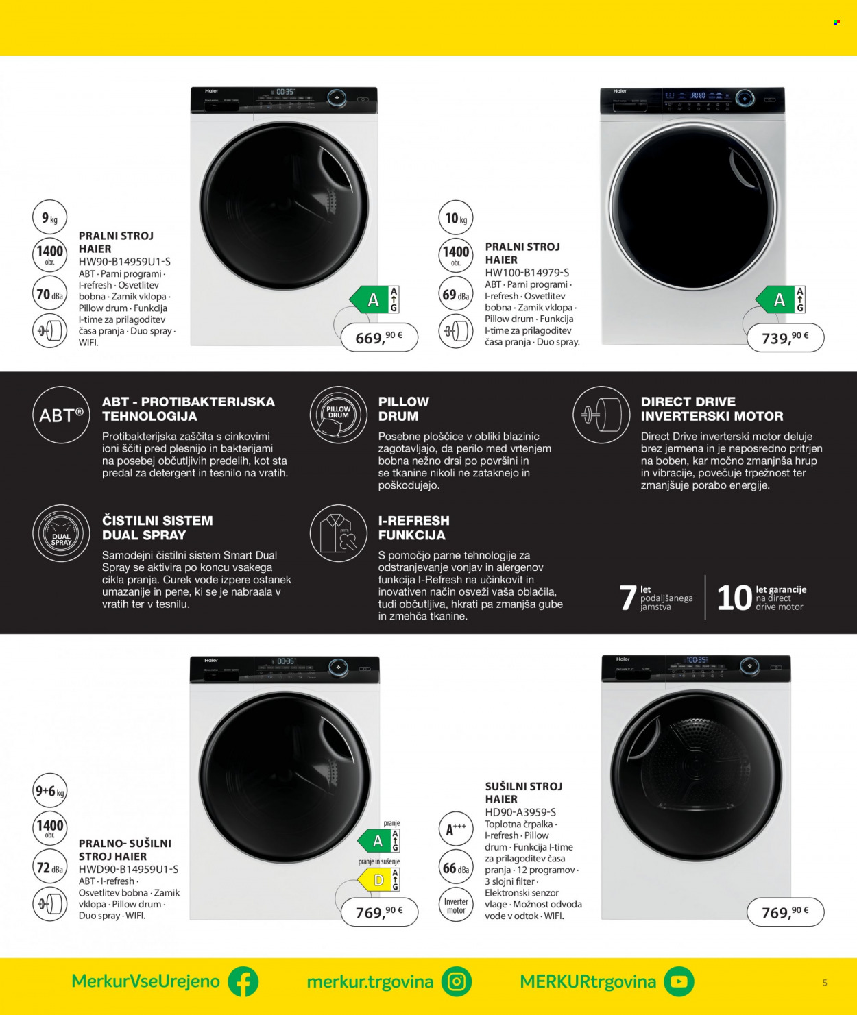 Merkur katalog - 9.3.2023 - 3.4.2023 - Ponudba izdelkov - Haier, pralni stroj. Stran 5.