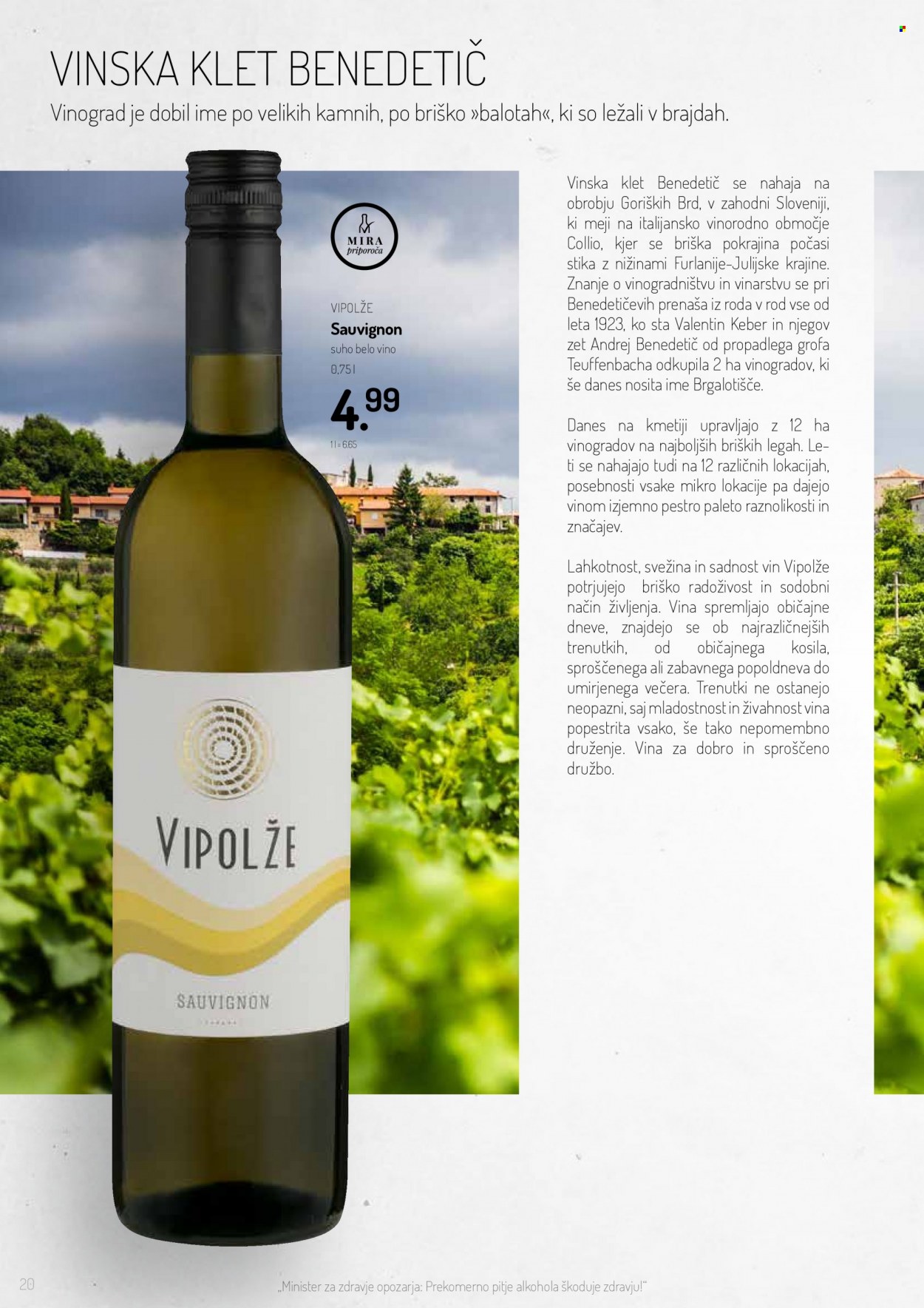 thumbnail - Lidl katalog - Ponudba izdelkov - alkohol, belo vino, Sauvignon Blanc, vino. Stran 20.