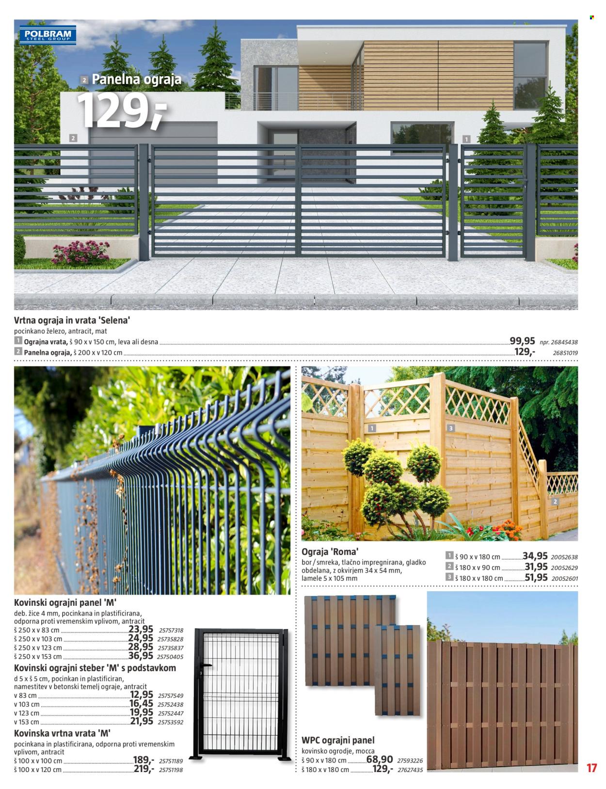 thumbnail - Bauhaus katalog - 4.4.2024 - 5.5.2024 - Ponudba izdelkov - panelna ograja, železo. Stran 17.