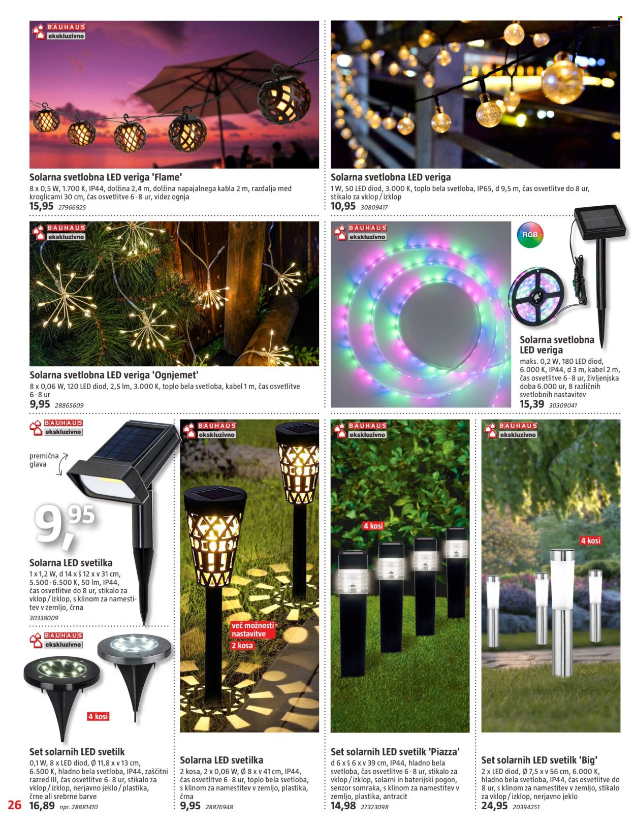 thumbnail - Bauhaus katalog - 4.4.2024 - 5.5.2024 - Ponudba izdelkov - LED svetilka, svetilka, LED veriga. Stran 26.